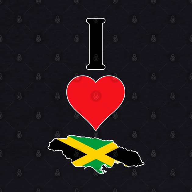 I Heart Jamaica Vertical I Love Jamaican National Flag Map by Sports Stars ⭐⭐⭐⭐⭐